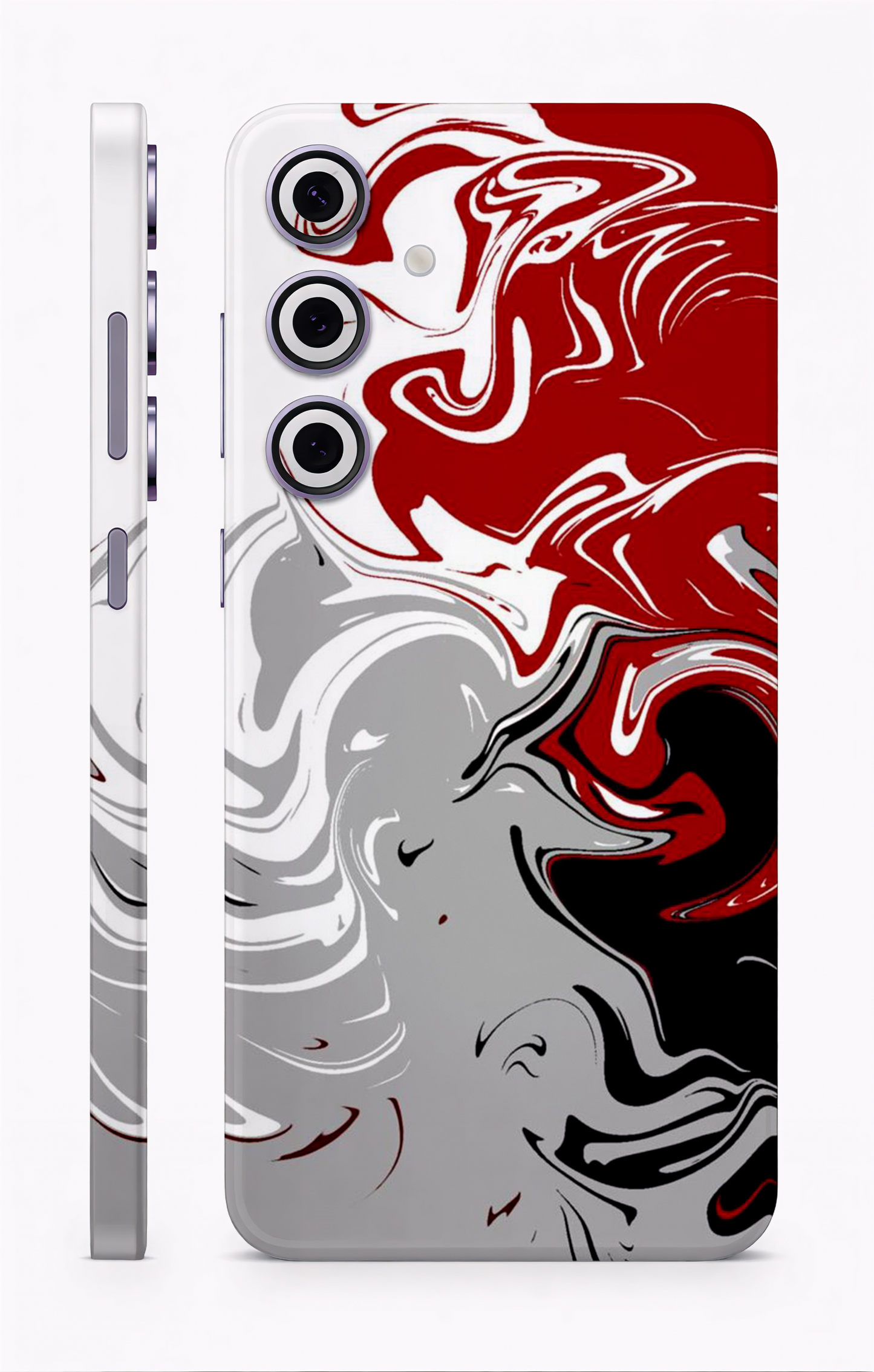 Whight Red Abstract Mobile Skin