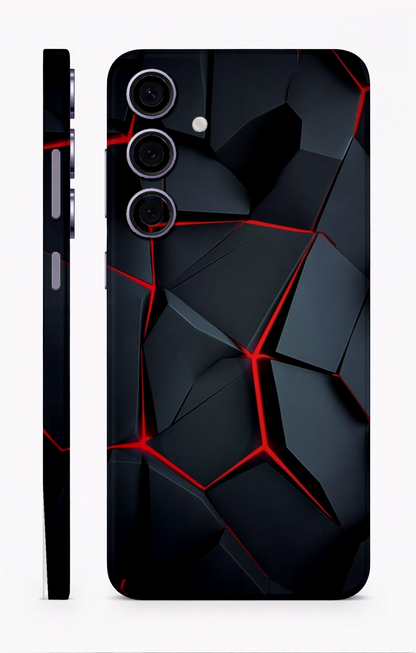 Red Black Rock Abstract Mobile Skin