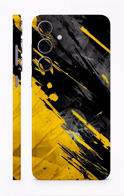 Yellow Black Abstract Mobile Skin