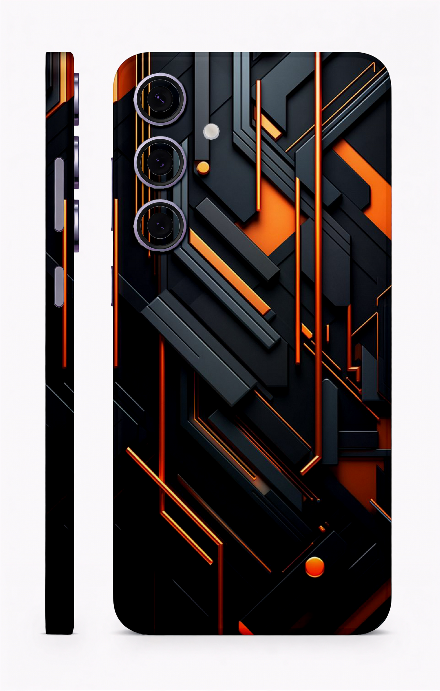 Black Orange Abstract Mobile Skin