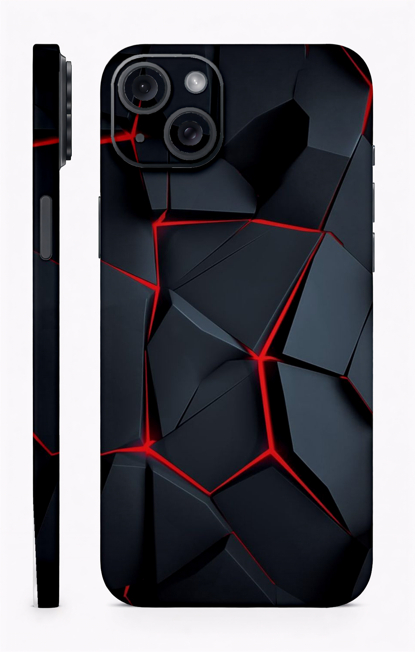 Red Black Rock Abstract Mobile Skin