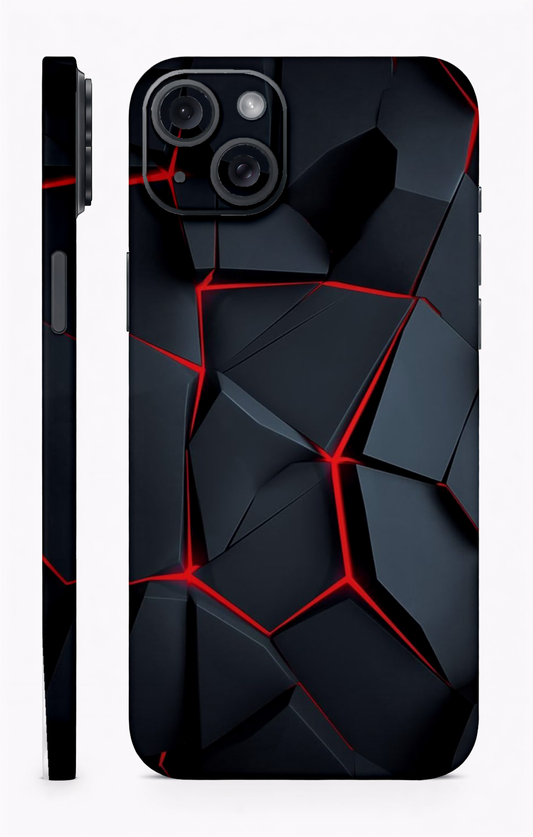 Red Black Rock Abstract Mobile Skin
