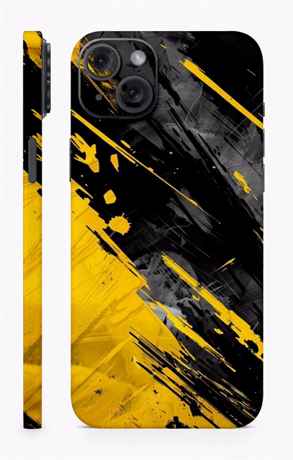 Yellow Black Abstract Mobile Skin